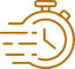 Chronomètre rapide avec lignes de mouvement pour symboliser la vitesse et l'efficacité.